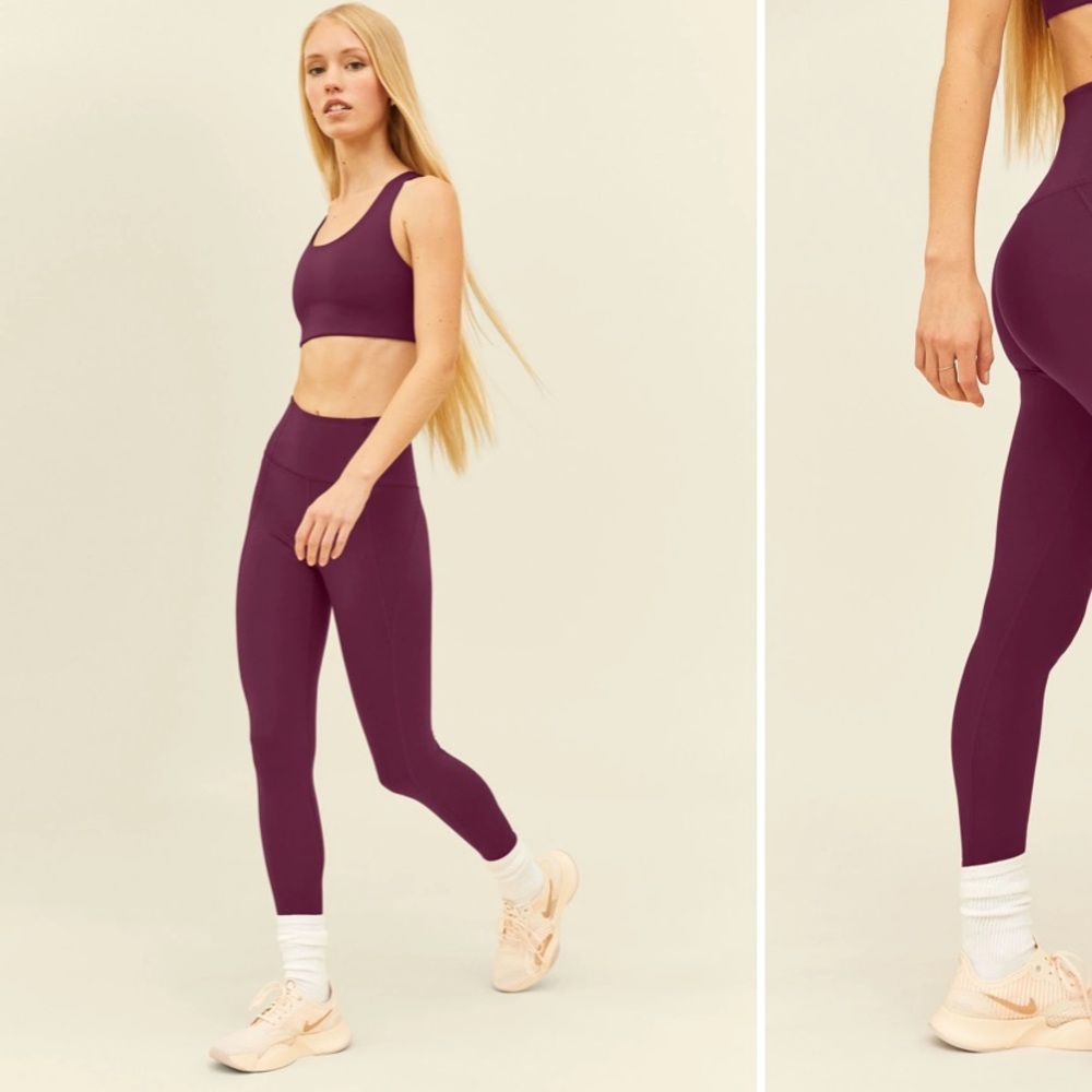 High Rise Compressive leggings in Plum
